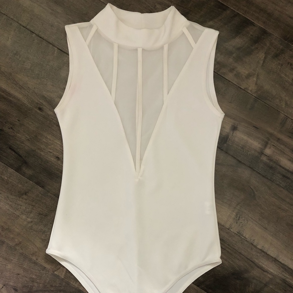 Deep V neck bodysuit